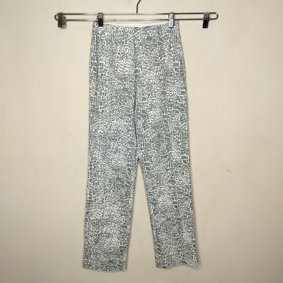 Marla Wynne Pull On Ankle Pant Gray White Stretch Straight - Picture 1 of 7